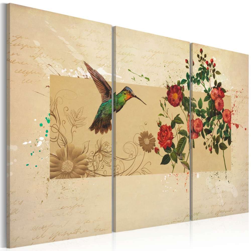 Obraz  Koliber i róże