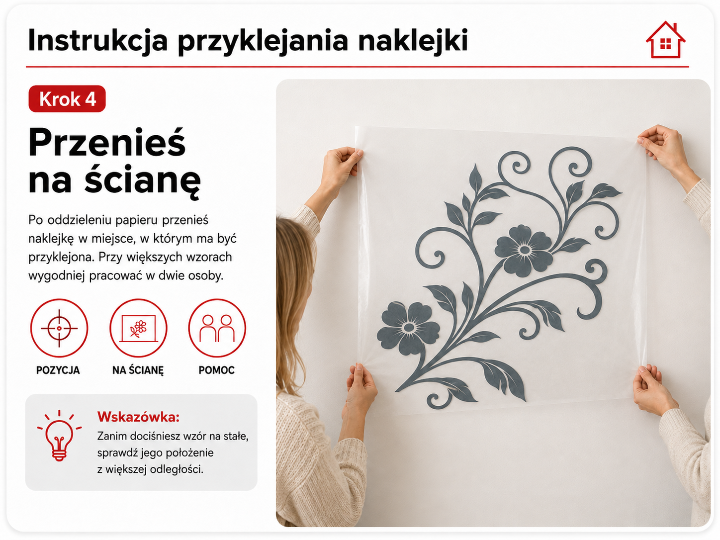 Instrukcja przyklejania naklejki – krok 4
