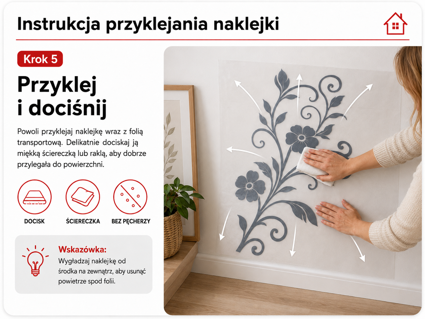 Instrukcja przyklejania naklejki – krok 5