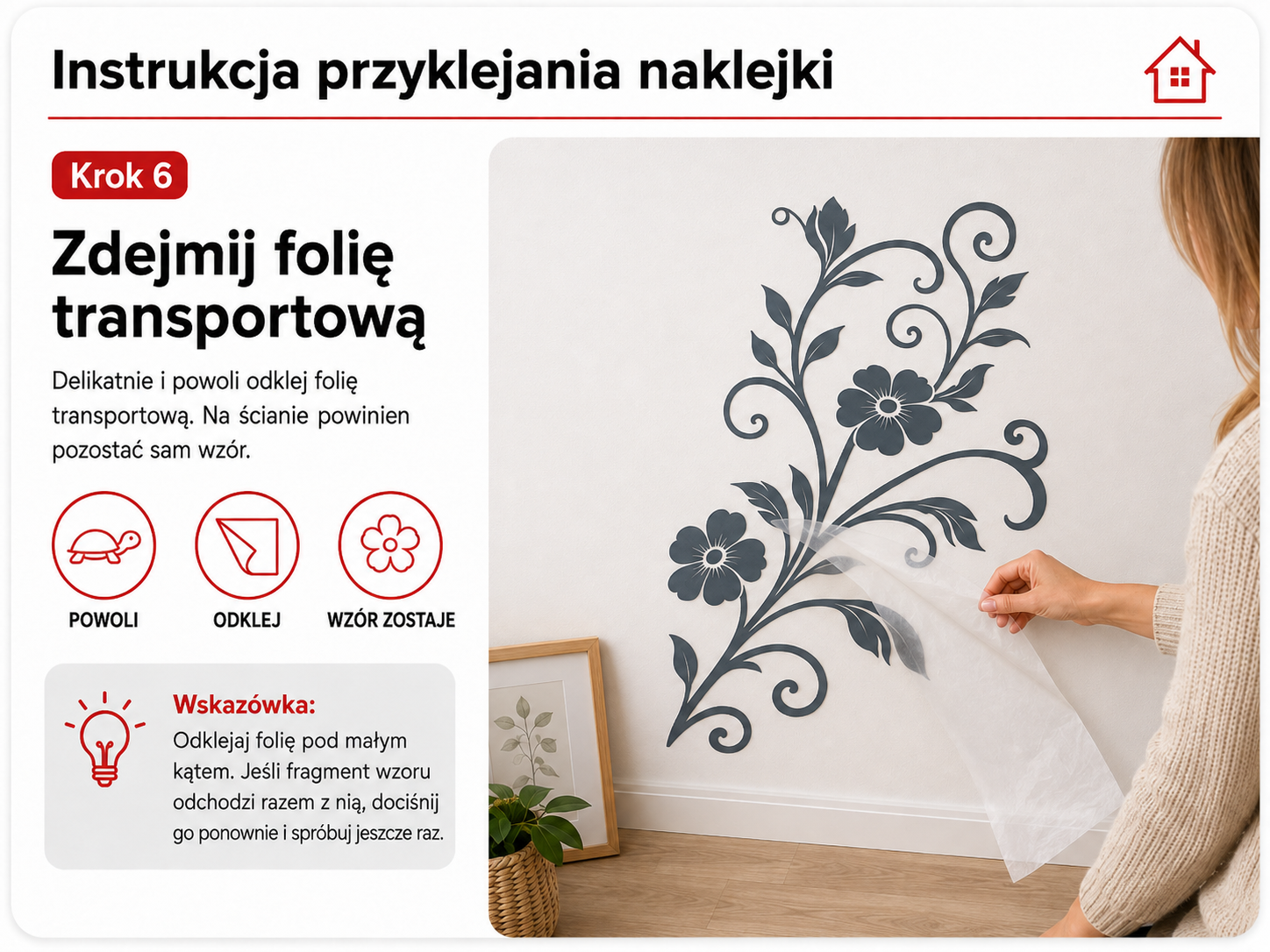 Instrukcja przyklejania naklejki – krok 6