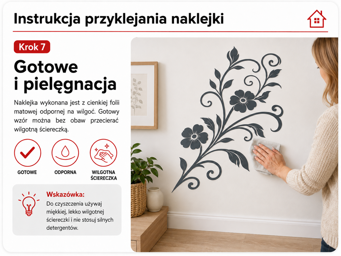 Instrukcja przyklejania naklejki – krok 7